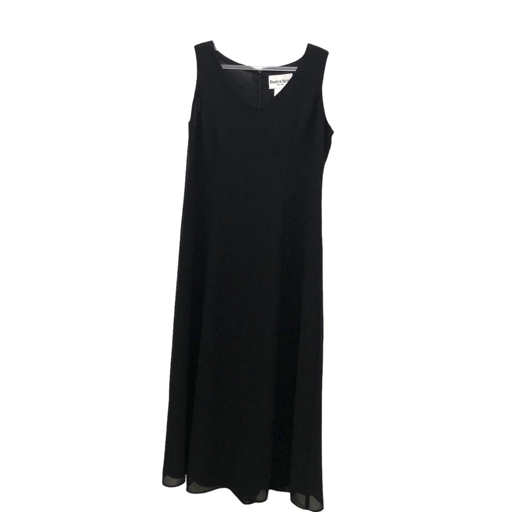 Danny & Nicole  V-Neck A-Line Maxi Dress Women's Size 6P Black